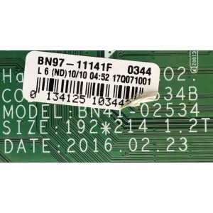 MAIN PARA SMART TV SAMSUNG / NUMERO DE PARTE BN94-10996G / BN41-02534B / BN9410996G / 10996G / BN97-11141F / 10996G / BN9711141F / PANEL CY-VK055BGLV2H / MODELO UN55K6500AFXZX FA01
